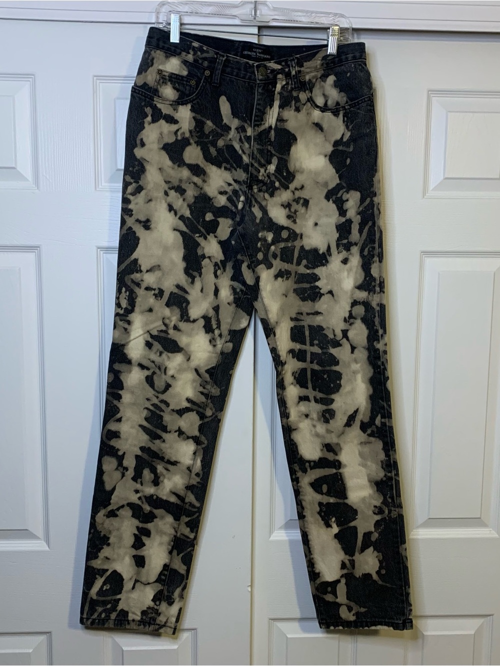 80s/90s Vintage Guess High Waisted Tie Dye Bleach Jeans